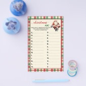 Kerstmis ABC Rode Groene Geruite Spelkaart  Flyer (Enkel)