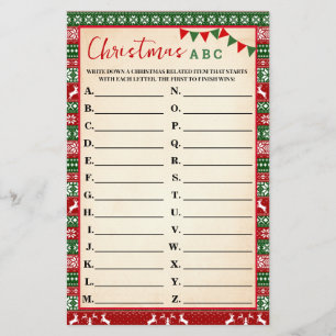 Kerstmis ABC-spel lelijke trui kaart