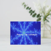 Kerstmis Abstract Blauwe Sneeuwvlok Briefkaart (Staand voorkant)