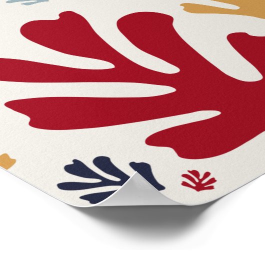 Kerstmis Abstracte bladeren Mideeuw Modern Poster (Hoek)