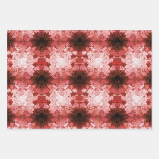 Kerstmis Abstracte rode groene elegante Floral Inpakpapier Vel (Voorkant 2)