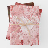 Kerstmis Abstracte rode groene elegante Floral Inpakpapier Vel (In situ)