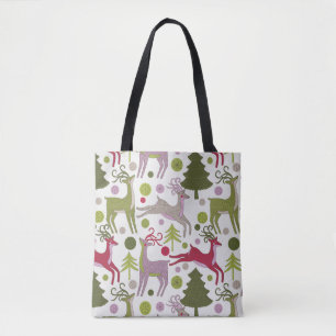 Kerstmis achtergrond: Feestelijk Seizoen Ontwerp Tote Bag