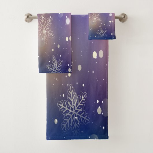 Kerstmis: achtergrond van Snowflake Bad Handdoek (Insitu)