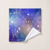 Kerstmis: achtergrond van Snowflake Bad Handdoek (Wasdoekje)