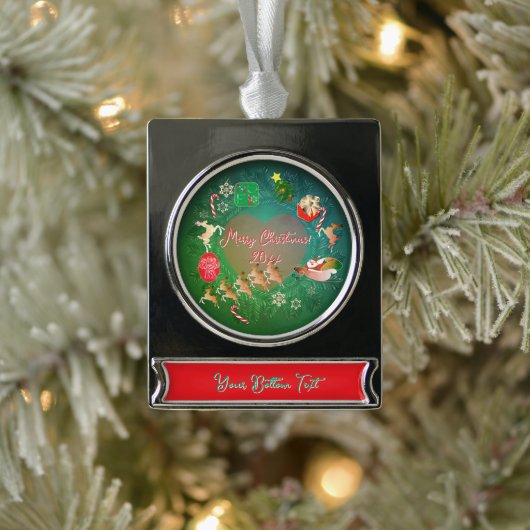 Kerstmis-achtig Verzilverd Banner Ornament (Boom)