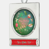 Kerstmis-achtig Verzilverd Banner Ornament (Links)