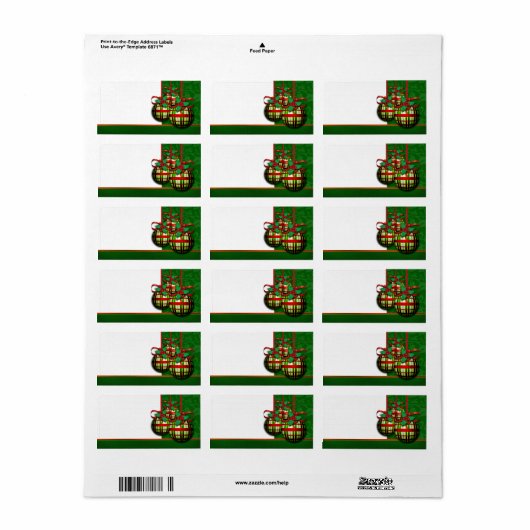 Kerstmis-Adresetiketten voor vakantiekaart Etiket (Full Sheet)