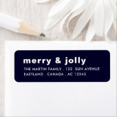 Kerstmis Adreslabel Merry & Bright Festive Ontwerp Etiket (Insitu)