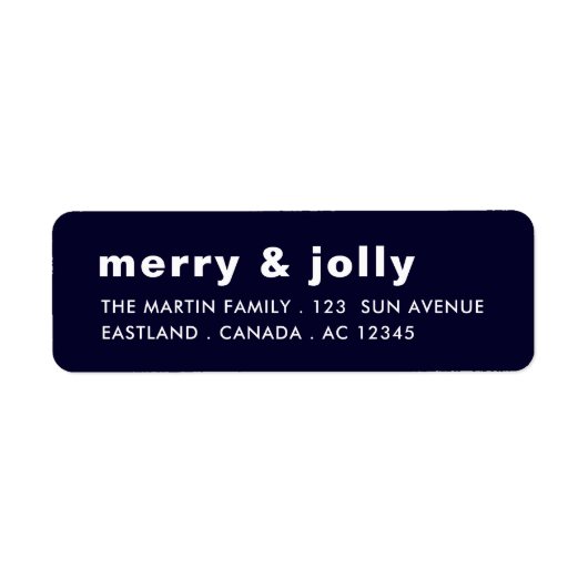 Kerstmis Adreslabel Merry & Bright Festive Ontwerp Etiket (Voorkant)