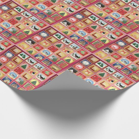 Kerstmis Advent Cadeaupapier (Hoek)