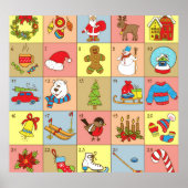 Kerstmis Advent: Doodle Element Verzameling Poster (Voorkant)