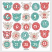 Kerstmis Advent Nummers Sticker (Vel)