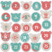 Kerstmis Advent Nummers Sticker (Voorkant)