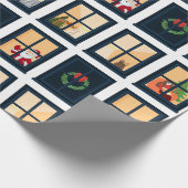 Kerstmis Advent Raam Grid Inpakpapier (Hoek)