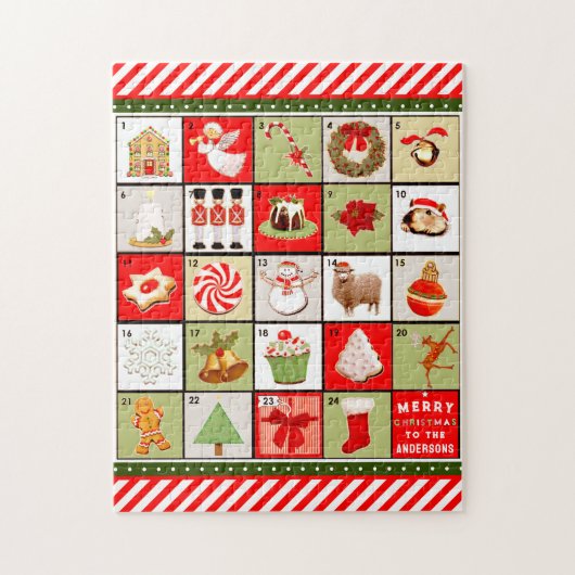 Kerstmis Adventkalender Legpuzzel (Verticaal)