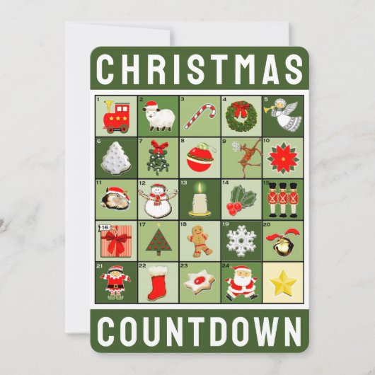Kerstmis Adventkalender Vakantie Feestdagenkaart (Voorkant)