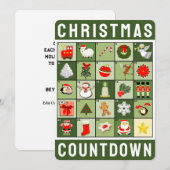 Kerstmis Adventkalender Vakantie Feestdagenkaart (Voorkant / Achterkant)