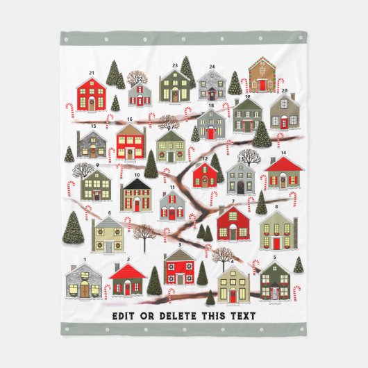 Kerstmis Adventskalender Fleece Deken (Voorkant)