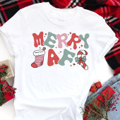 Kerstmis AF Grappig Retro Kerstfeest Tri-Blend Shirt