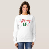 Kerstmis AF Sassy Coole Typografie Trui (Voorkant volledig)
