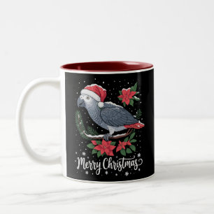 Kerstmis Afrikaanse Grijze Papegaai  Tweekleurige Koffiemok