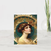 Kerstmis - AI - Art Nouveau - C Kaart (Voorkant)