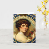 Kerstmis - AI - Art Nouveau - E Kaart (Gele Bloem)