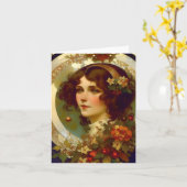 Kerstmis - AI - Art Nouveau - F Kaart (Gele Bloem)