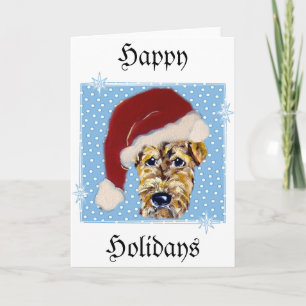 Kerstmis Airedale Feestdagen Kaart