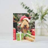 Kerstmis - Airedale - Kiehn Feestdagenkaart (Staand voorkant)