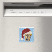 Kerstmis Airedale Magneet (Insitu (Vaatwasser))