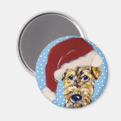 Kerstmis Airedale Magneet (Voorkant / Achterkant)