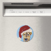 Kerstmis Airedale Magneet (Insitu (Vaatwasser))
