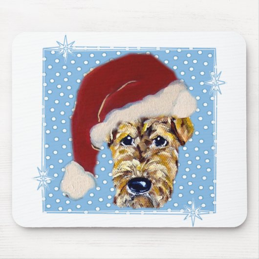 Kerstmis Airedale Muismat (Voorkant)