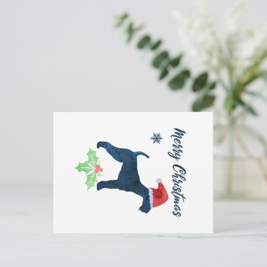 Kerstmis Airedale Terrier Briefkaart (Staand voorkant)