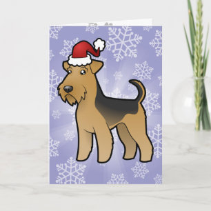 Kerstmis Airedale Terrier/Wels Terrier Feestdagen Kaart
