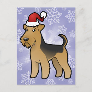 Kerstmis Airedale Terrier/Welsh Terrier Feestdagenkaart