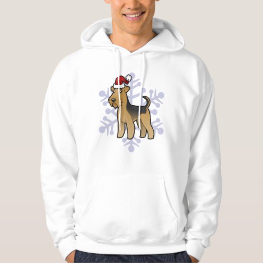 Kerstmis Airedale Terrier/Welsh Terrier Hoodie (Voorkant)