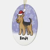 Kerstmis Airedale Terrier/Welsh Terrier Keramisch Ornament (Links)