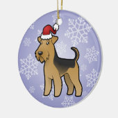 Kerstmis Airedale Terrier/Welsh Terrier Keramisch Ornament (Links)