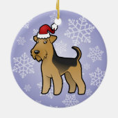 Kerstmis Airedale Terrier/Welsh Terrier Keramisch Ornament (Achterkant)
