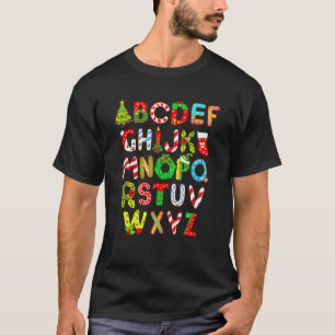 Kerstmis Alfabet ABC's Elemeno Voor Leraar Student T-shirt