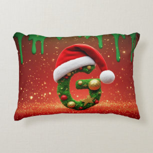Kerstmis Alfabet Letter G Kerstmannenhoed 🎅 Accent Kussen