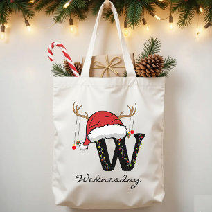 Kerstmis Alfabet Monogram Boodschappentas voor Col Tote Bag