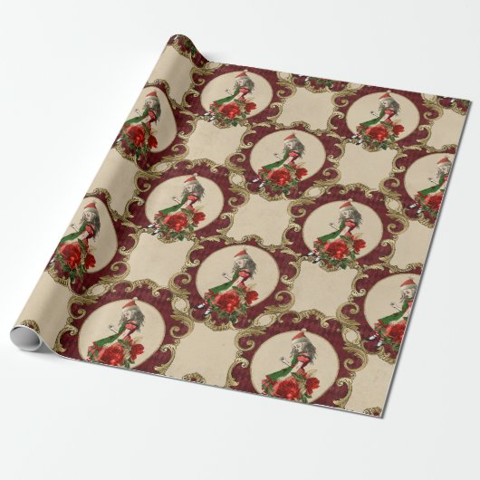 Kerstmis Alice In Wonderland Cadeaupapier (Uitgerold)