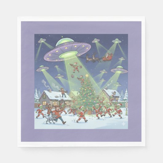 Kerstmis Alien Invasie, Papieren servetten (Voorkant)