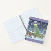 Kerstmis Alien Invasie, Spiraal Notebook Notitieboek (Binnen)
