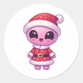 Kerstmis Alien Sticker 2 (Voorkant)