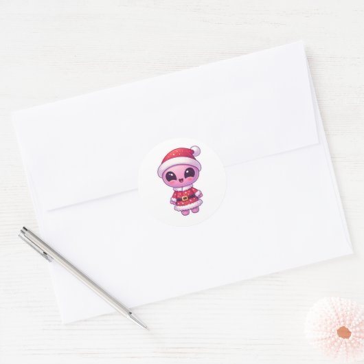 Kerstmis Alien Sticker 2 (Envelop)